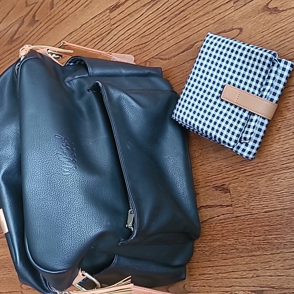 Milkmaid Black and Tan Backpack Diaper Bag - Picture 4 of 13